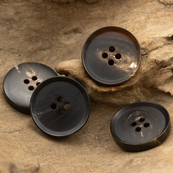 10pcs Classic Matte Horn Buttons Black Dark Brown Suit Jacket Sleeve Buttons