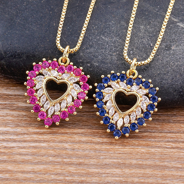 Charm Heart-Shaped Crystal Pendant Women