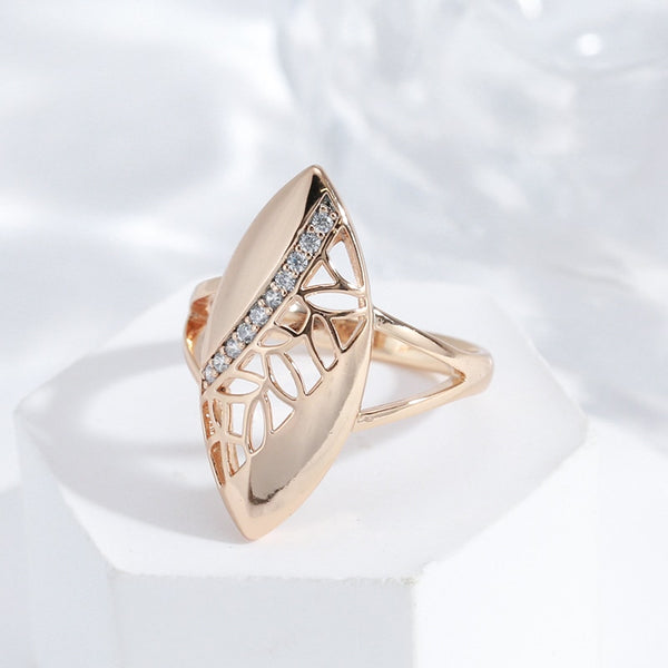 Elegant Oval Hollow Geometric White Zircon Women Rings