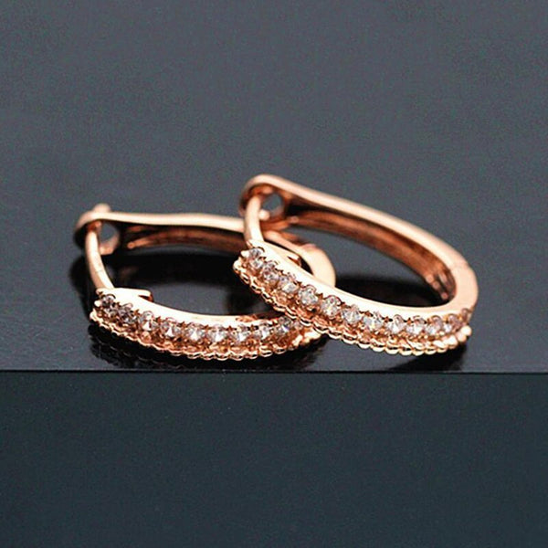 Rose Gold Inlaid Single Row Crystal earrings for women