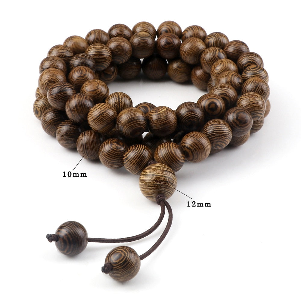 8mm 10mm Natural Wooden 108 Mala Beads Prayer Bracelet For Men