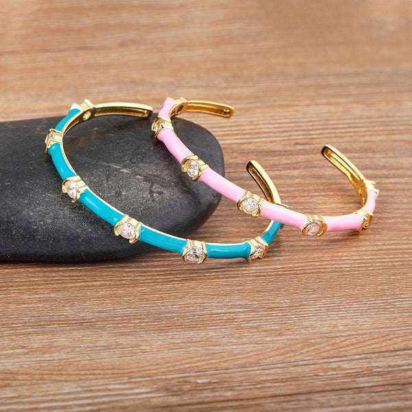 New Arrival 6 Colors Temperament Bamboo Open Thin Bangle