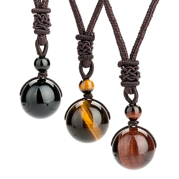 Natural Tiger Eye Stone Necklace for Women Men High Quality Round Beads Pendants Necklaces