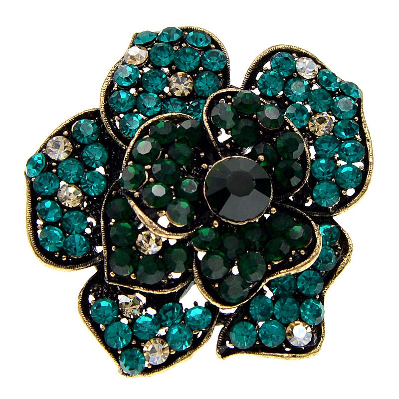 Rhinestone Large Camellia Flower Brooches For Women