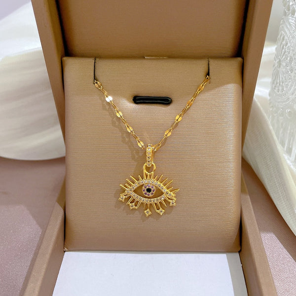 Zircon Crystal Gold Plated Jewelry Luxury Chain Necklaces