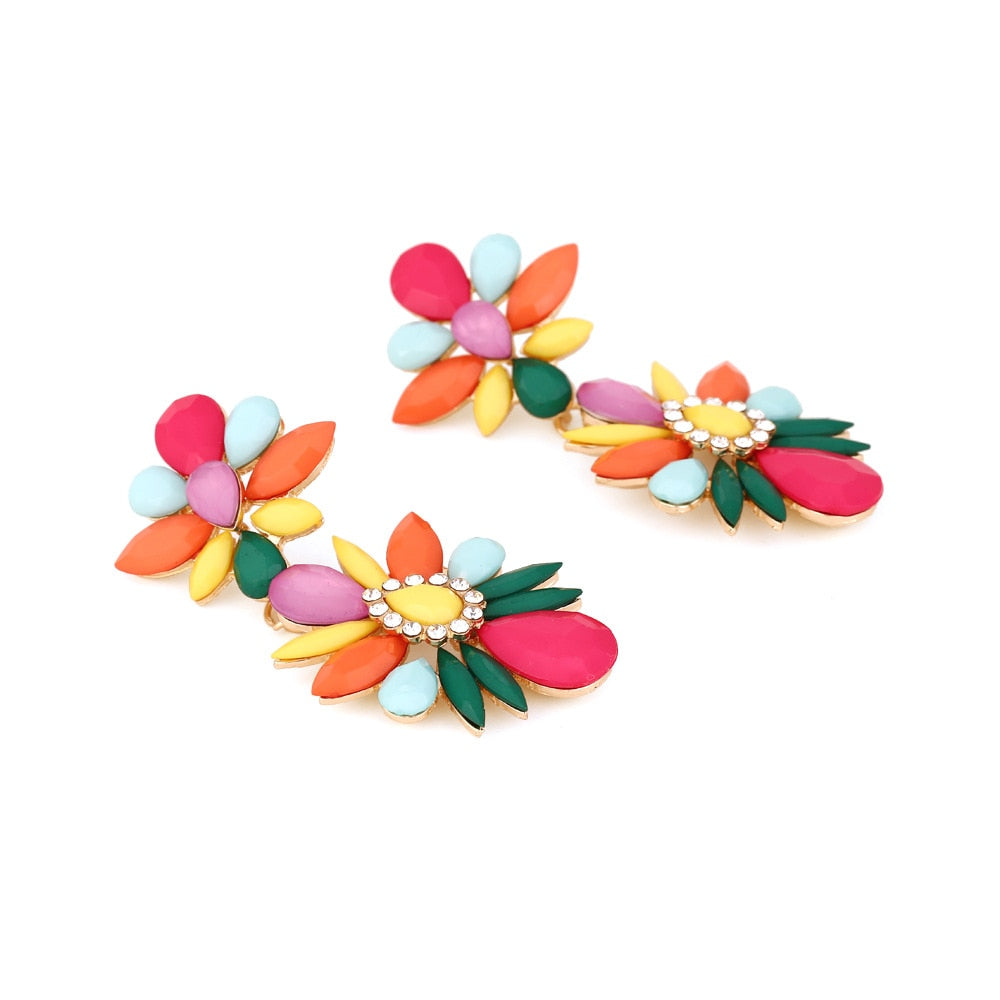 New Ethnic Luxury Colorful Beads Drop Earrings For Women