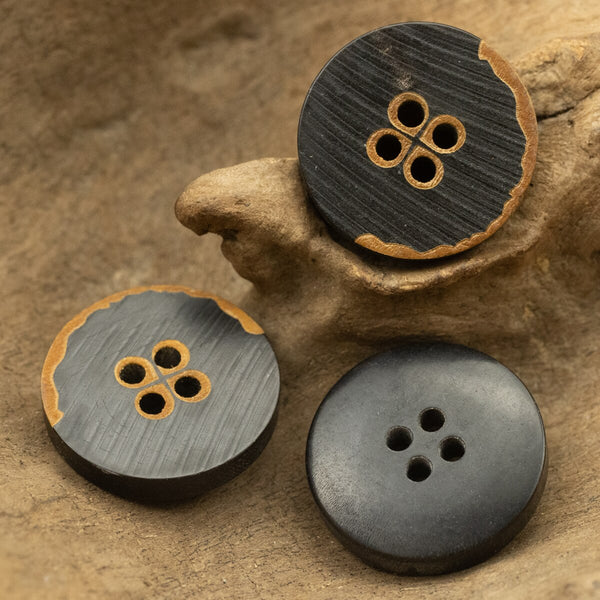 NEW Scorched Hole Black Horn Buttons  Original Suit  Accessories