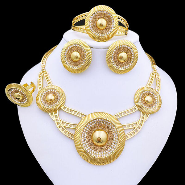 Fashion Jewelry Sets Gold Color Dubai Jewelry Sets Necklace And Earrings For Women