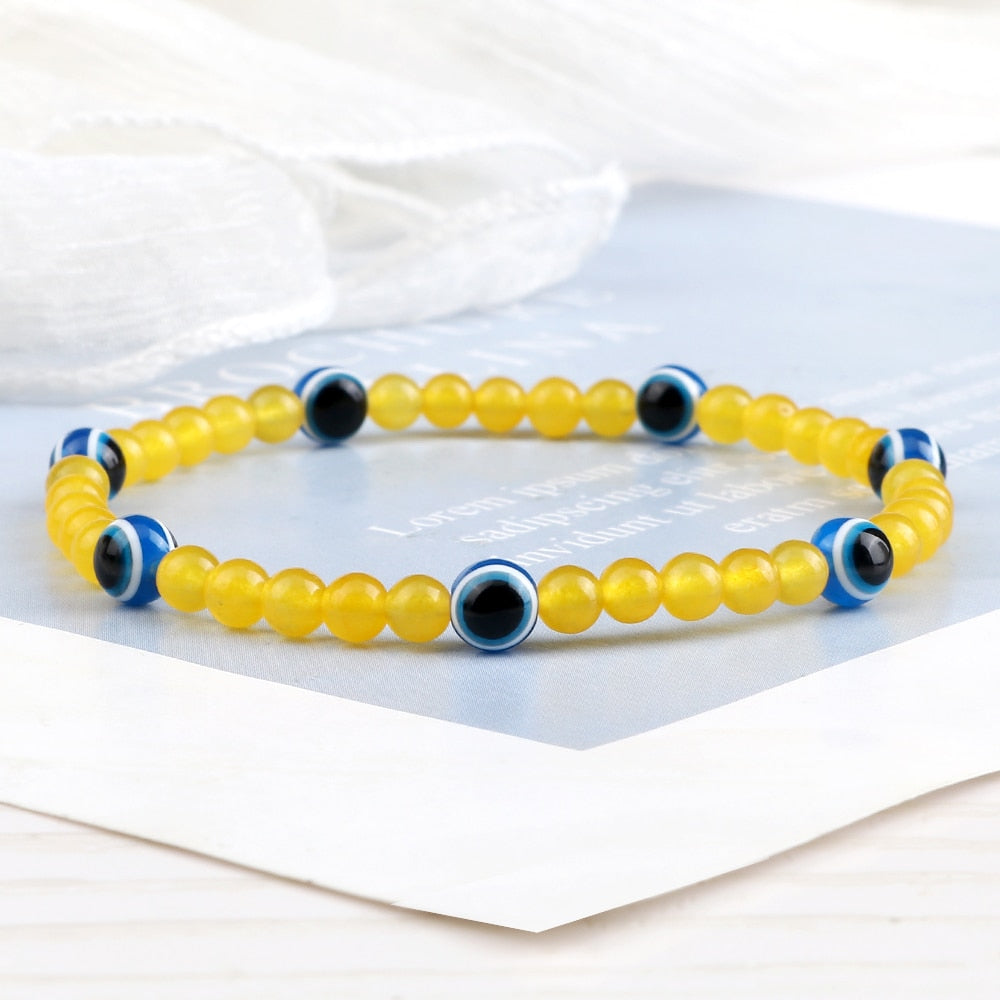 Charm 4mm Mini Natural Stone Beads Bracelets Women Men