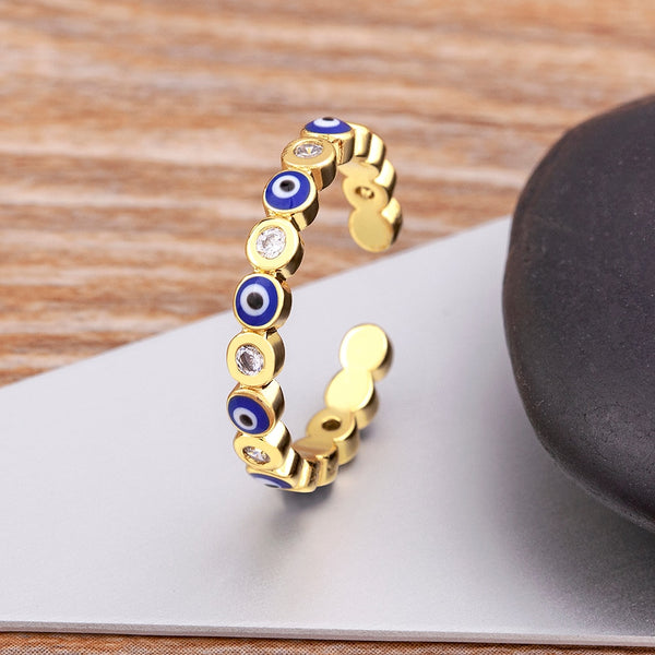 Lucky Evil Eye Rhinestone Rings For Women