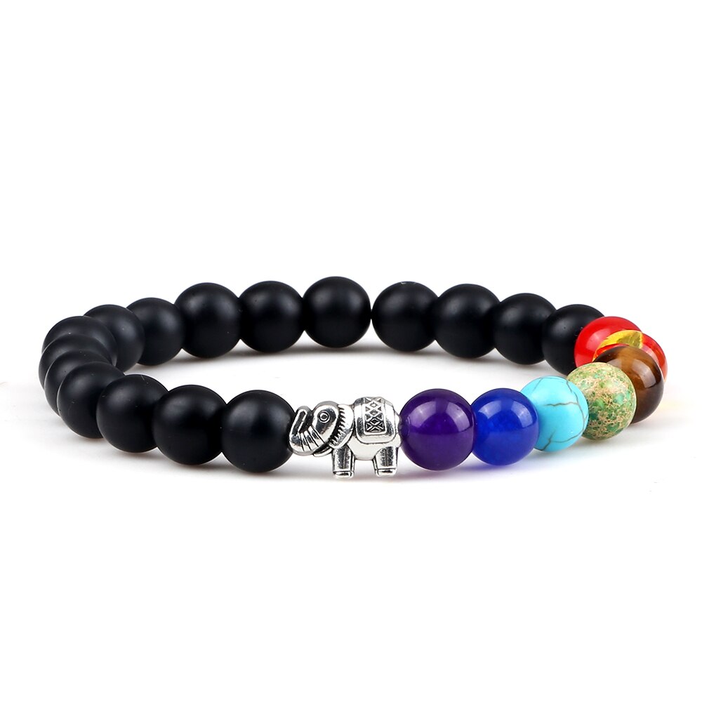 Classic 7 Chakra Reiki Healing Bracelets Buddha Head Charm Bracelet For Women Men