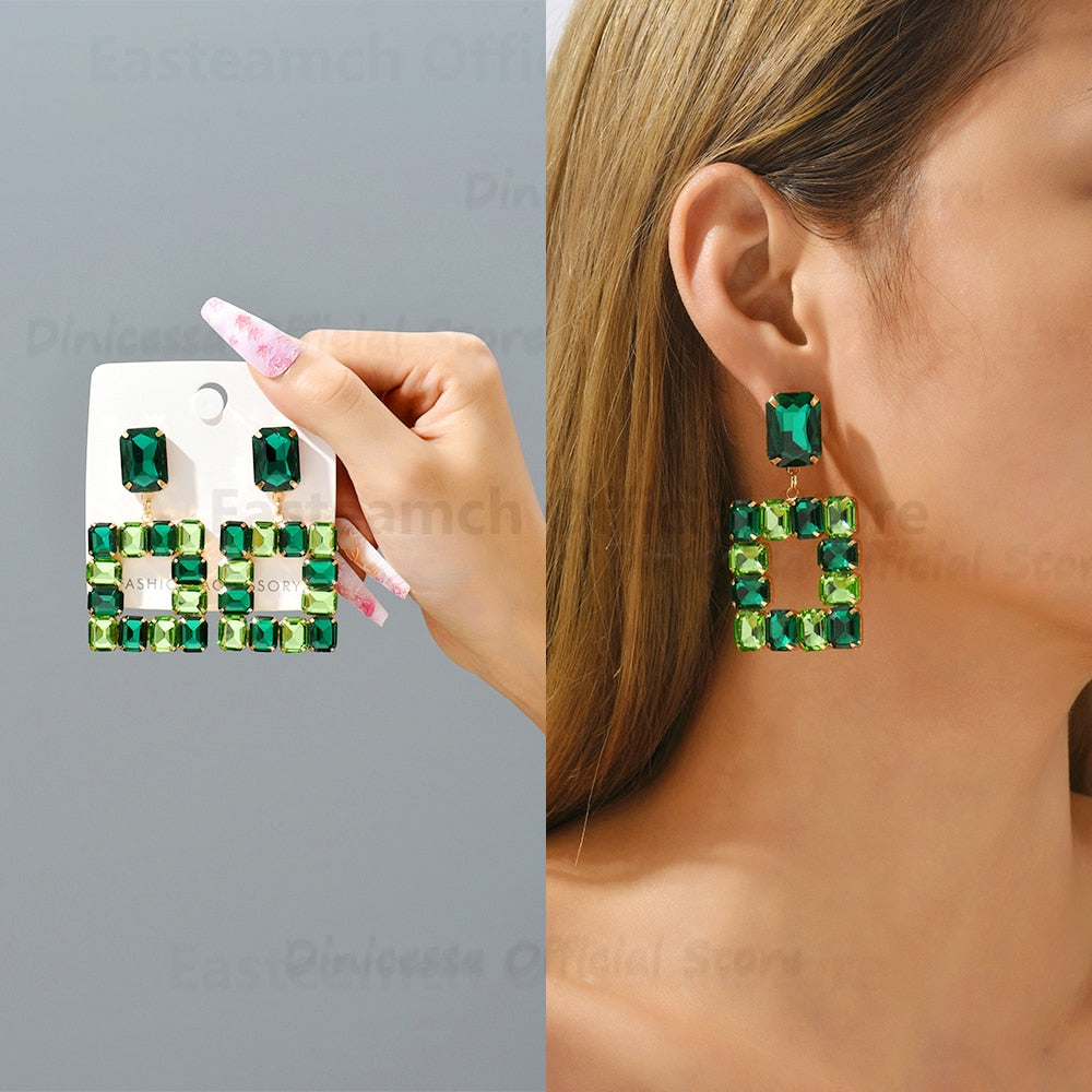 New Square Big Dangle Earrings For Women