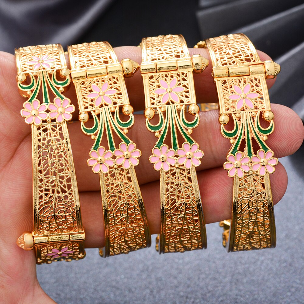 Dubai Gold Color Bangles For Women Girls Dubai Wedding Africa Bridal Bangles