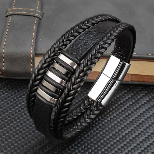 Charm Design Classic Men Leather Bracelet