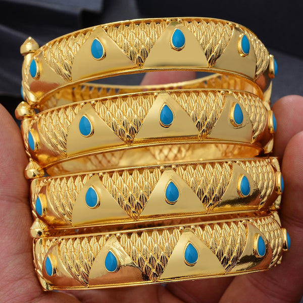 lady Luxury Bangles Gold Color Bangles Ethiopian African Women Dubai Party wedding Gifts