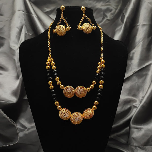 45CM Dubai Bead Gold Color Jewelry Set For Bride Women