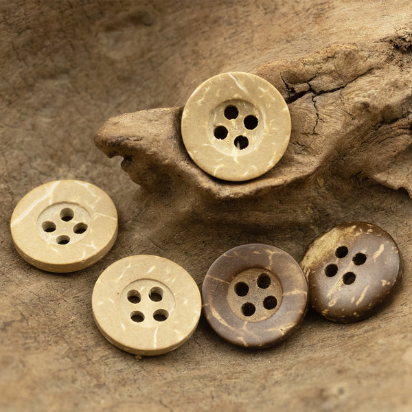 10pcs 4 Hole Wide Rim Coconut Button