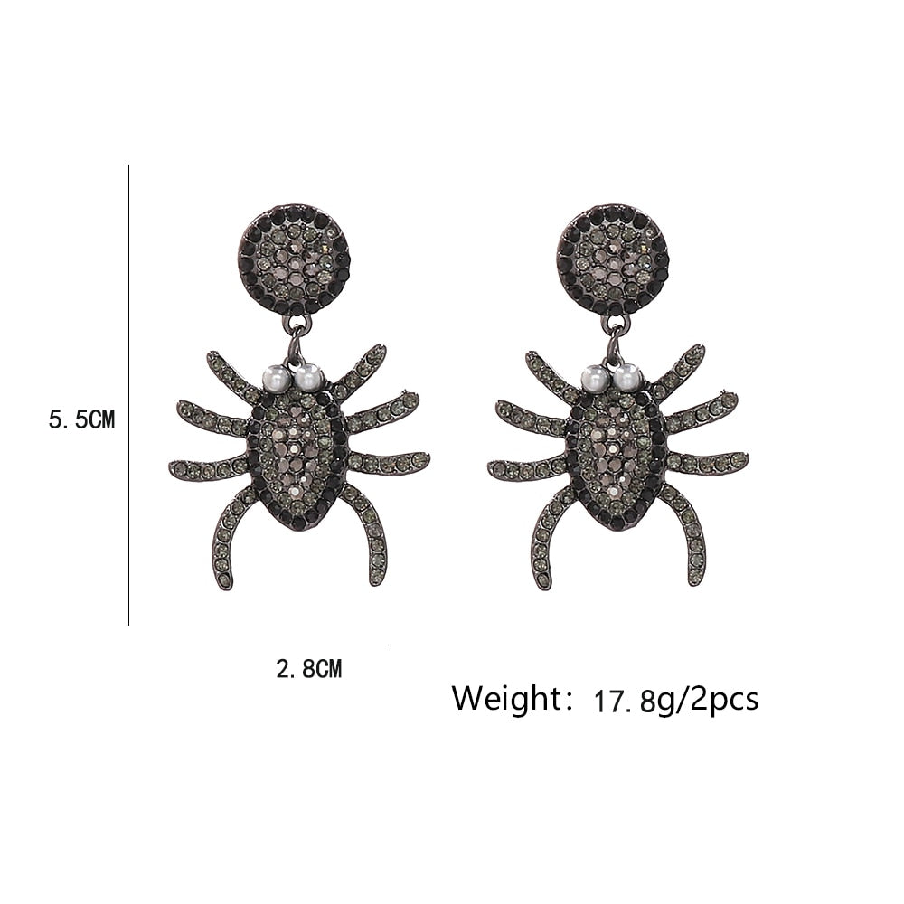 Cute Spider Halloween Earrings High Quality Vintage Pearl pumpkin Earrings Jewelry For Women