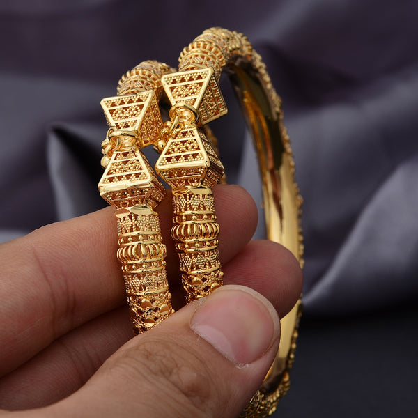 Dubai Gold Bracelets For Women Luxury Jewelry Designers Indian 24K Bangles