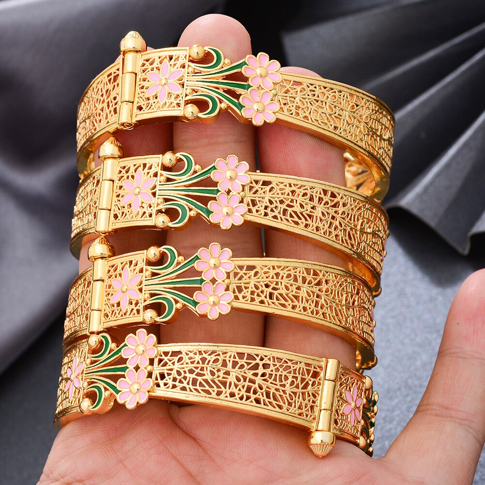 Dubai Gold Color Bangles For Women Girls Dubai Wedding Africa Bridal Bangles