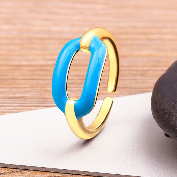 INS Hot Sale Enamel Multicolor Rings For Women