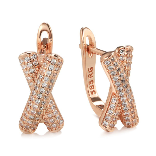 New 585 Rose Gold Wedding Drop Earrings for Women