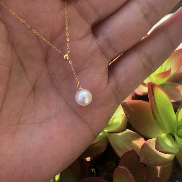 Stainless Steel White Pearl Charm Pendant Necklaces