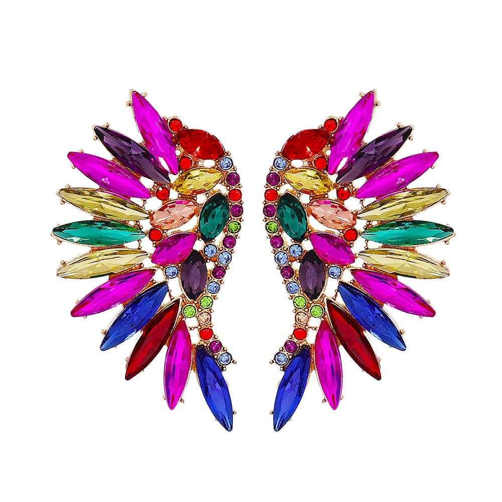 New Colorful Statement Earrings Mix Crystal Earring For Women