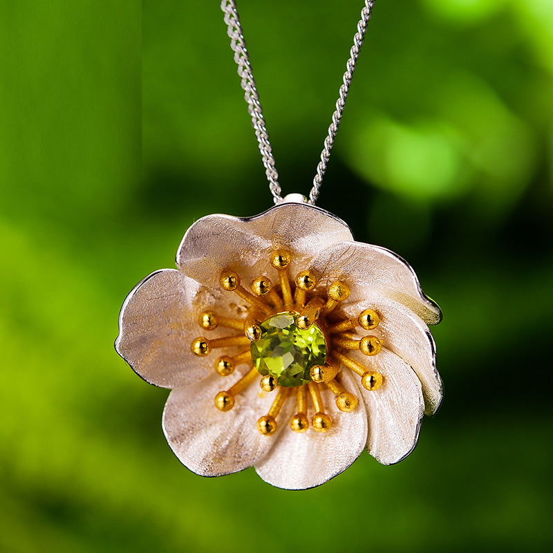 Blooming Anemone Flower Pendant without Necklace