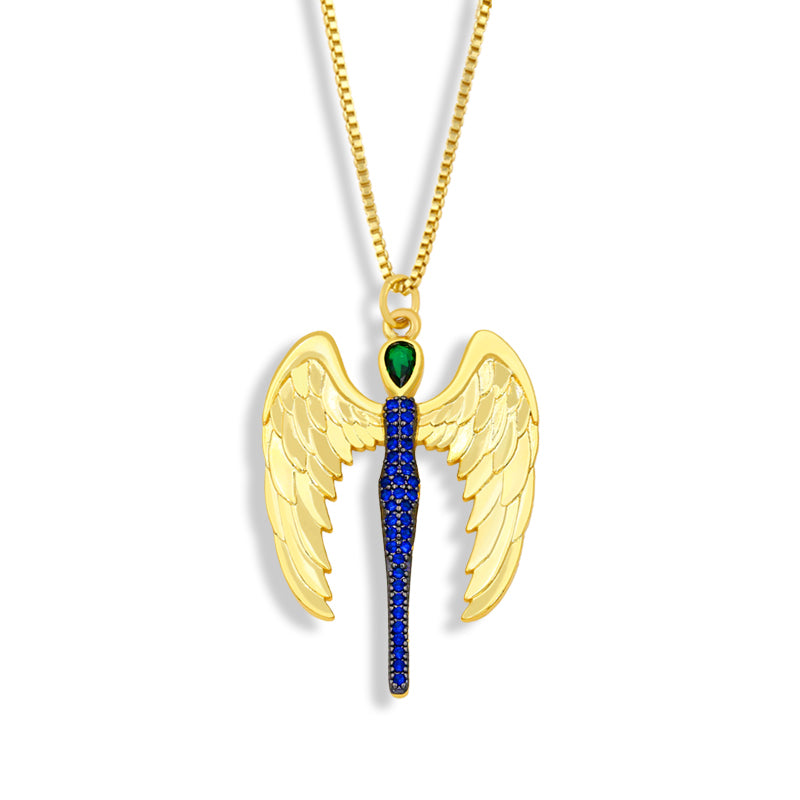 Gold Plated Love Heart Necklace For Women Rhinestone Bird Pendant Necklace