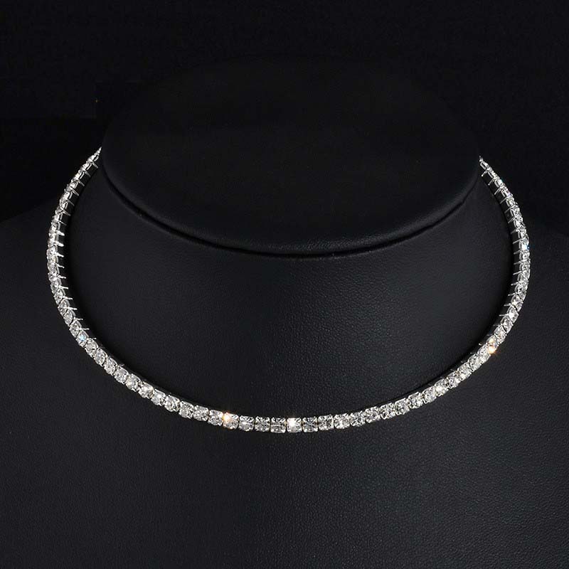 Bridal Fashion Crystal Rhinestone Choker Necklace