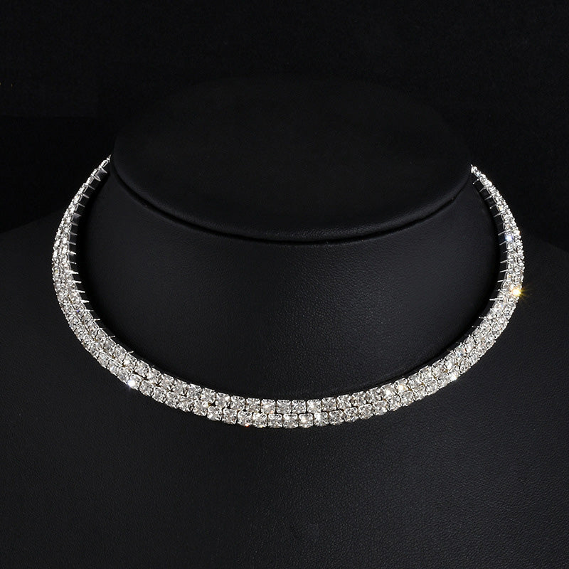 Bridal Fashion Crystal Rhinestone Choker Necklace