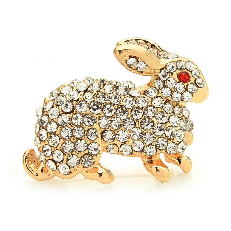 Rabbit Brooch Pins Full Rhinestone Sparkling Animal Brooches