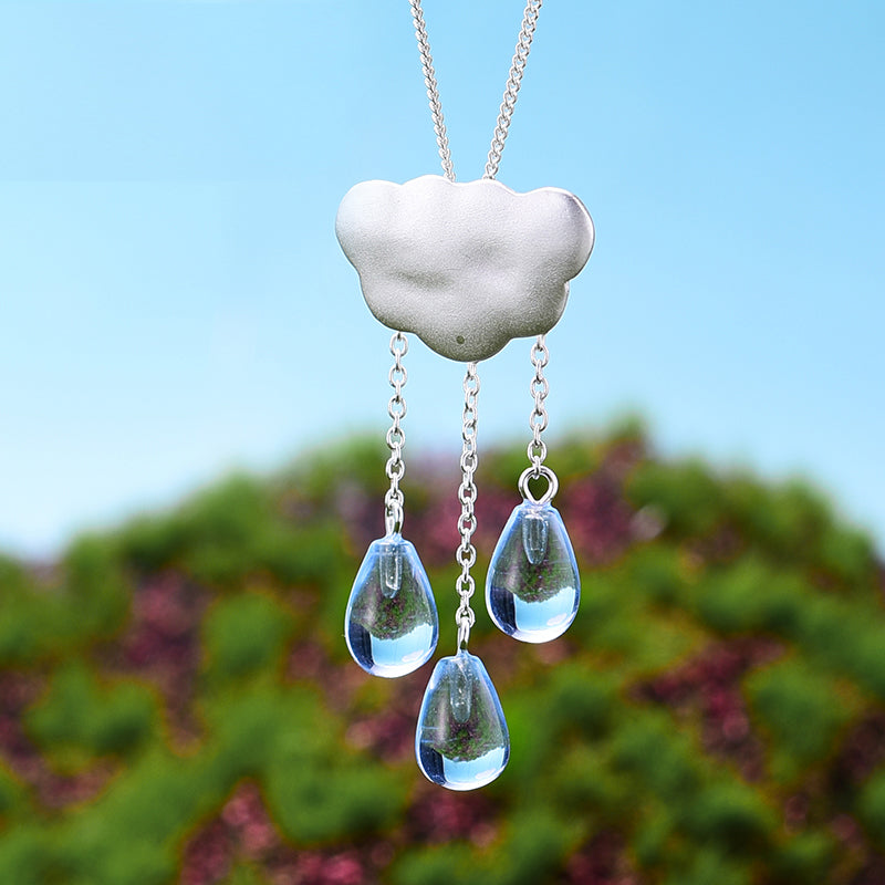 925 Sterling Silver  Ethnic Cloud Long Tassel Pendant without Necklace