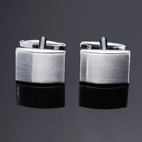 Laser square check pattern metal Cufflinks