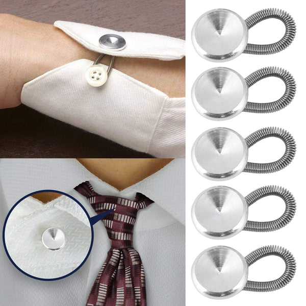 6Pcs/Lot Collar Extenders Metal Buttons