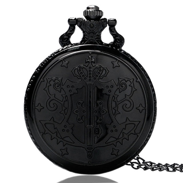 Cosplay Anime Kuroshitsuji Black Butler Silver Quartz Pocket Watch