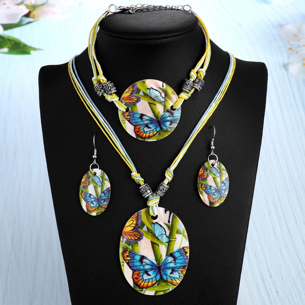 New Design Enamel Shell Jewelry Sets for Women