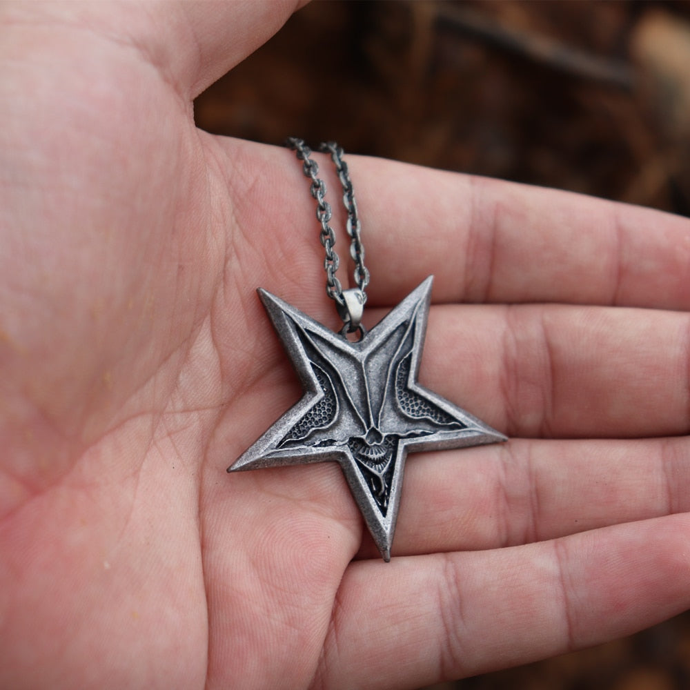 Mens Satanic Satan Inverted Pentagram Necklaces