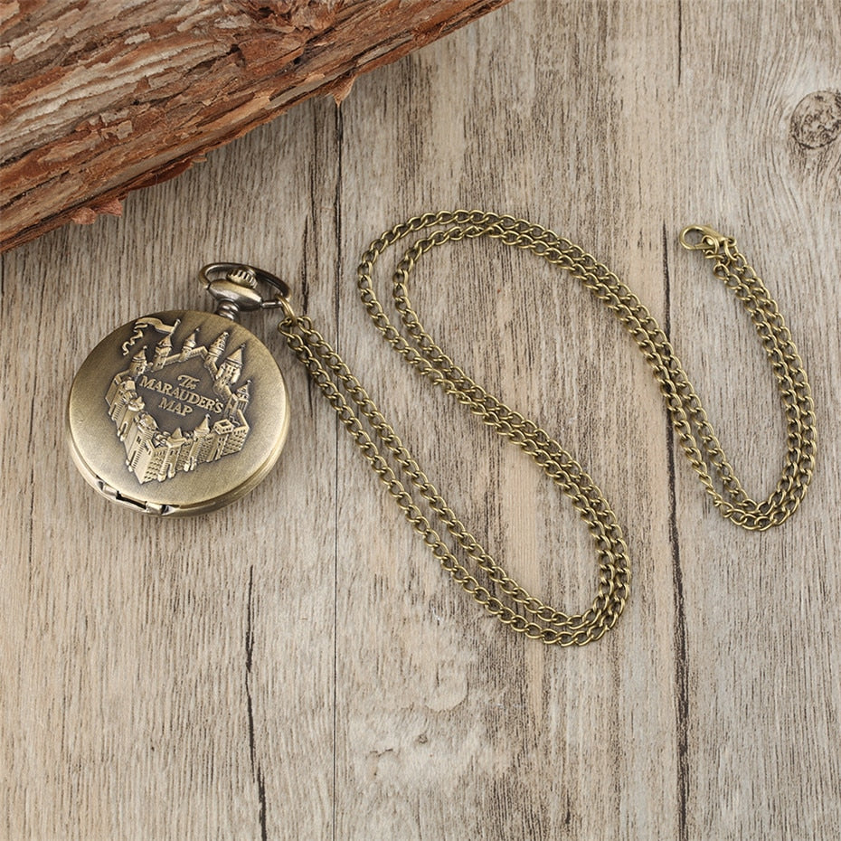 Steampunk Bronze The Marauders Map Design Pocket Watch