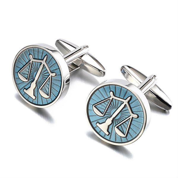 Stainless Steel Round balance Cuff links