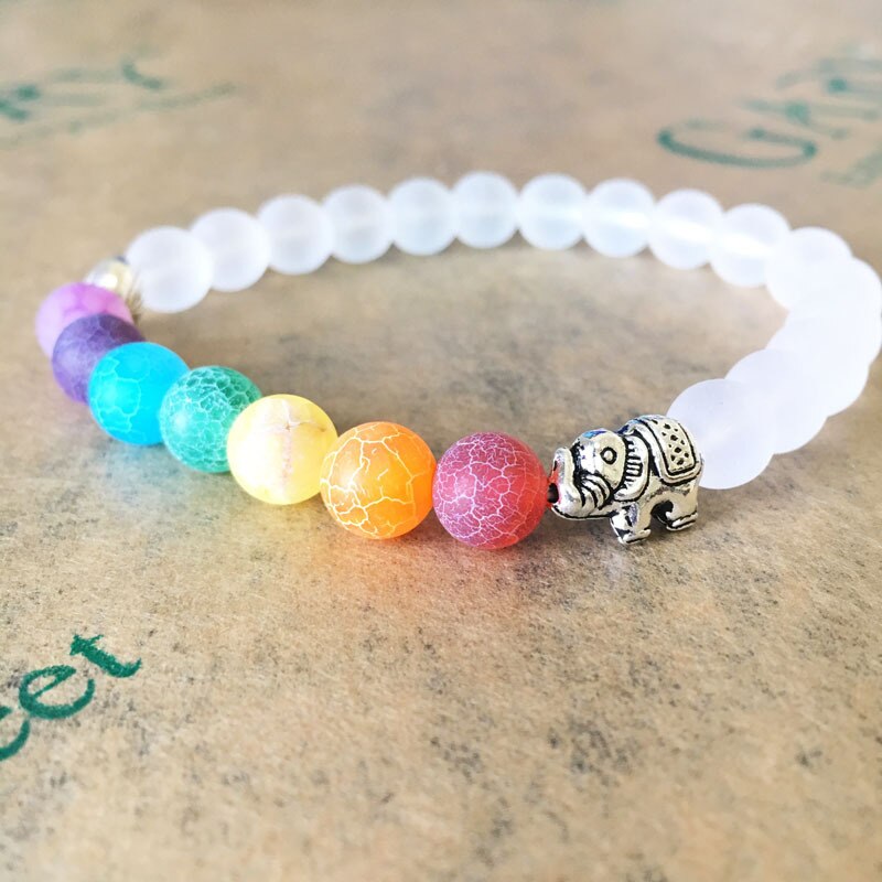 7 Chakra  Balance Buddha Elephant Bracelet