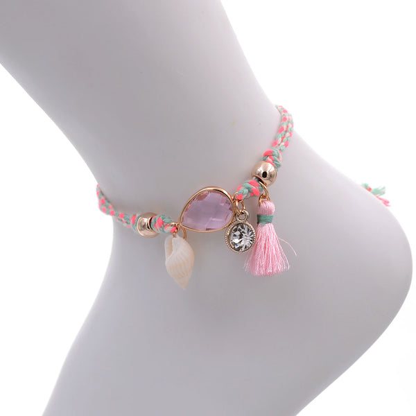 Anklets for women handmade shell /crystal BOHO Anklet bracelets