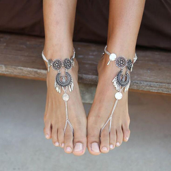 Round Boho Anklet Foot Chain Ankle Summer Bracelet Charm Anklet