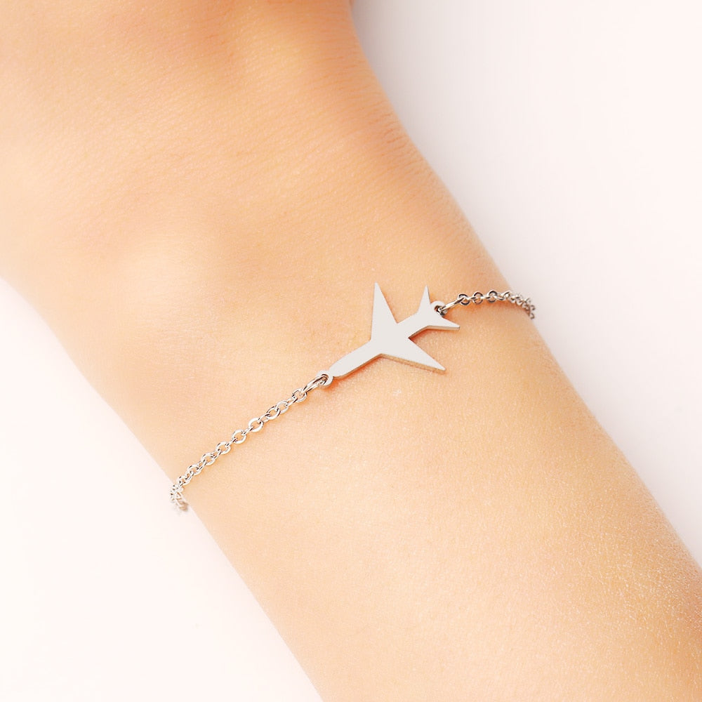 Gold And Silver Color Aircraft Pulseira  Bracelet