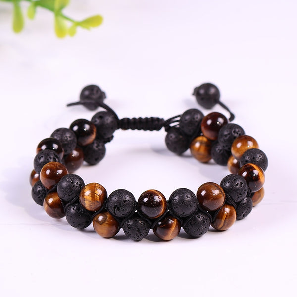 Lava Stonebracelet  Yoga Bracelet -Yellow Tiger Eye Bead