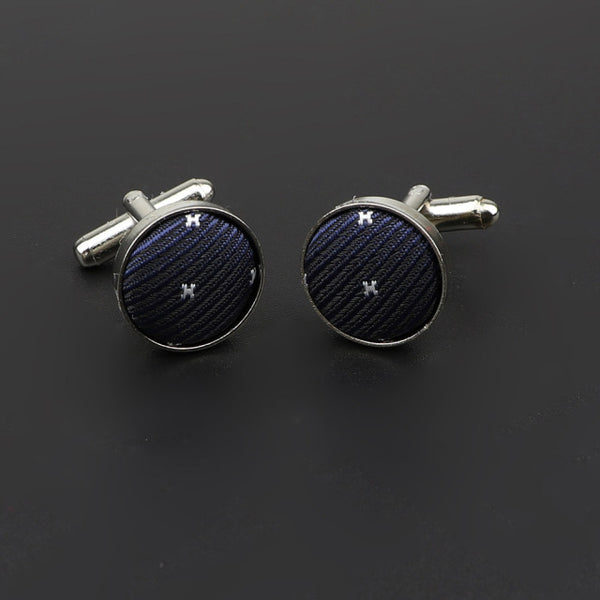 Fashion Dots Solid Polyester Check Design Cufflink