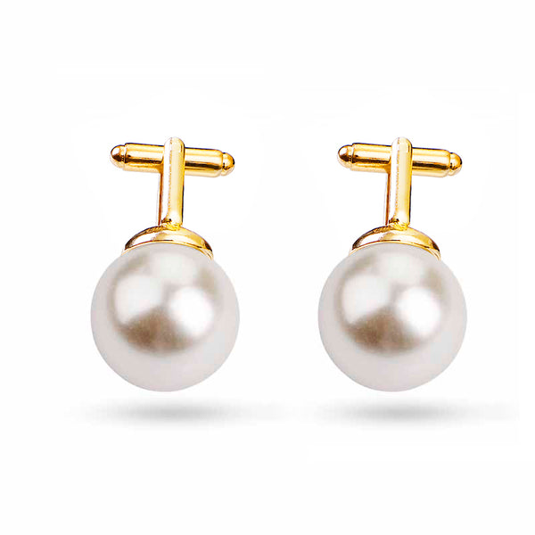 white Imitation Pearl cuff link