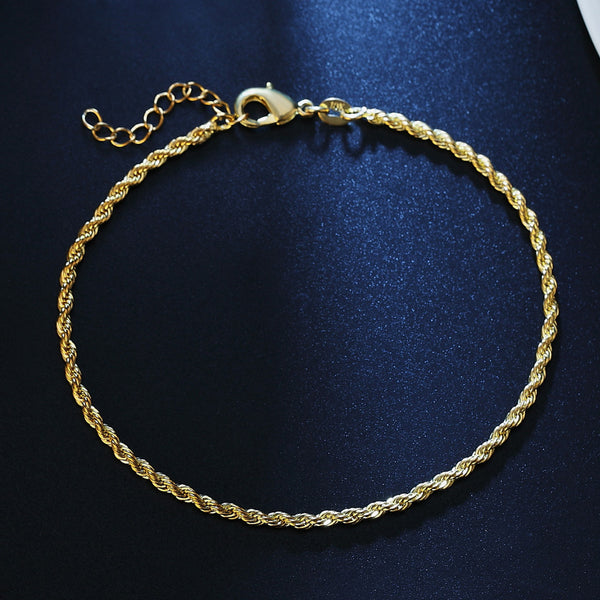 Classic Thin Twist Chain Women Anklets Bracelet