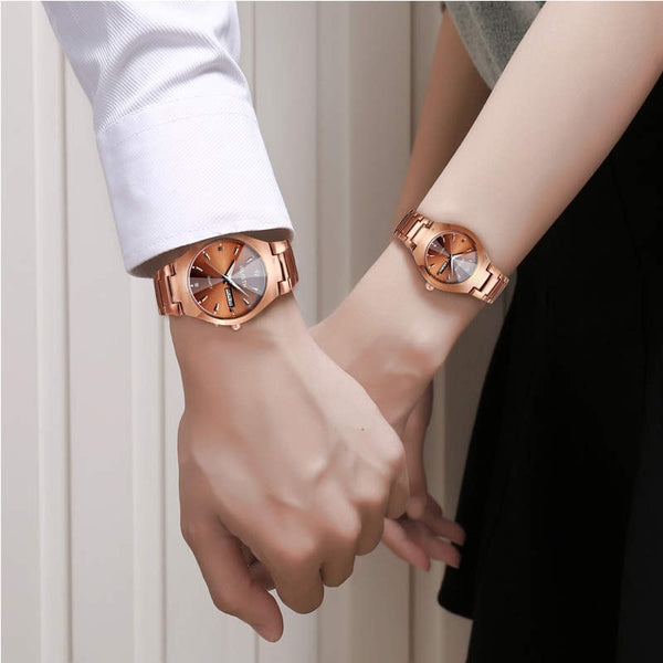 Waterproof Couple Watch Tungsten Steel Rose Couple Watches